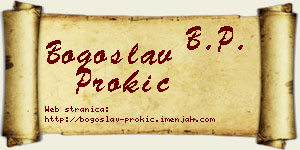 Bogoslav Prokić vizit kartica